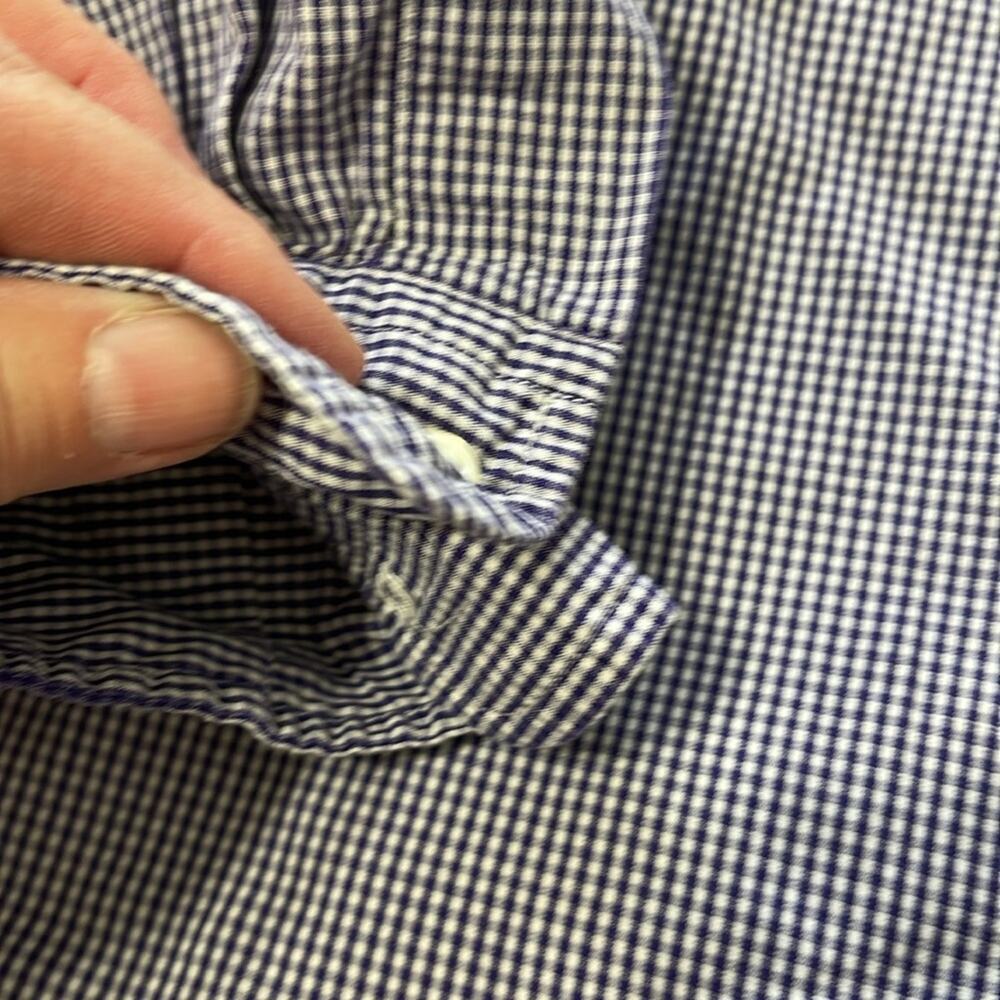 Men's Ralph Lauren Blue/White Yarmouth Long Sleeve Button Down Shirt Size 18 - Picture 6 of 6